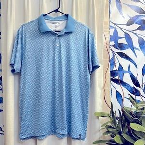 Men’s Kenneth Cole Golf Polyester & Spandex Diamond Pattern Athletic Polo Size L